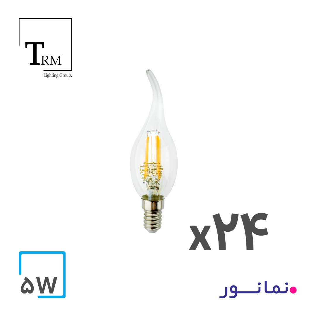 لامپ 5 وات اشکی فیلامنتی نمانور پایه E14 بسته 24 عددی لامپ فیللامنتی نمانور