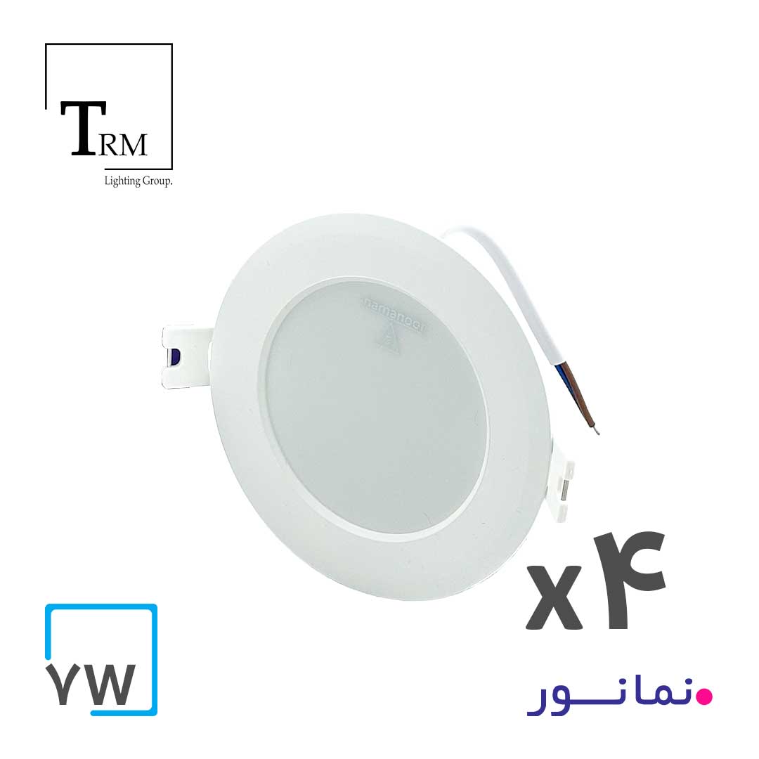 پنل توکار 7 وات نمانور مدل نورا بسته 4 عددی خرید چراغ سقفی نمانور 7 وات